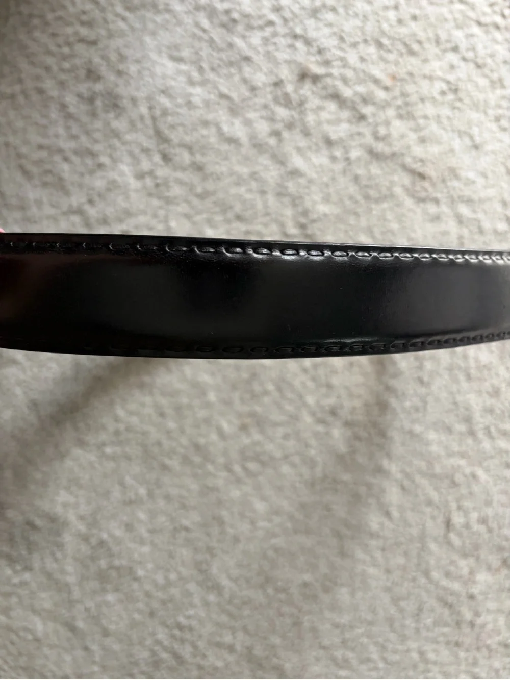 NWOT Johnston & Murphy Leather Belt in Black, Men’s Size 38, Shiny Silver Buckle